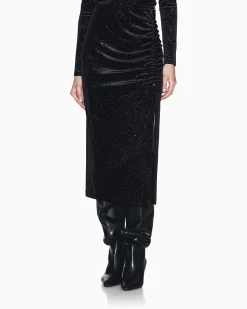 Abito Armani Exchange nero in tessuto elasticizzato con dettagli glitterati