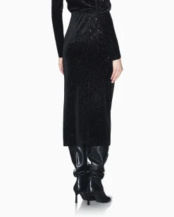 Abito Armani Exchange nero in tessuto elasticizzato con dettagli glitterati