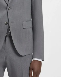 Abito Huge Boss grigio in misto lana stretch con micro motivo