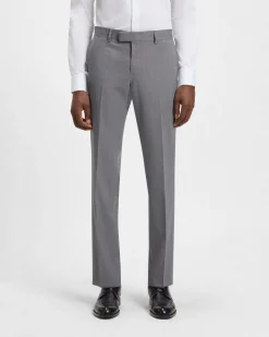 Abito Huge Boss grigio in misto lana stretch con micro motivo
