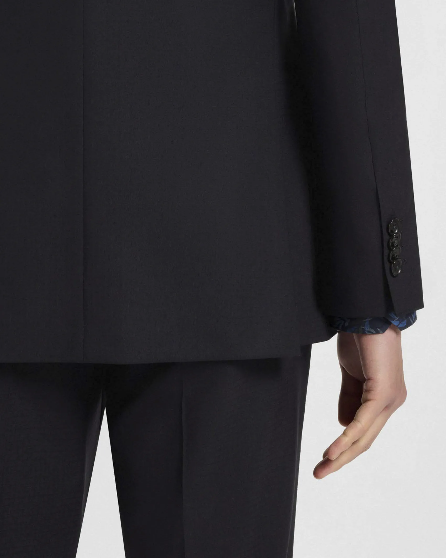 Abito Jeckson Boss blu con gilet in lana stretch con micro motivo soffuso