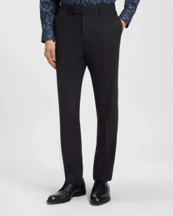 Abito Jeckson Boss blu con gilet in lana stretch con micro motivo soffuso