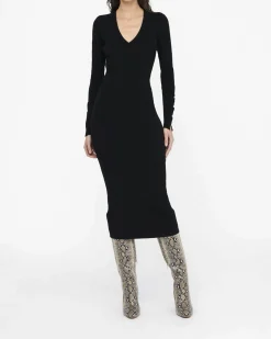 Abito Liu Jo Jeans nero in viscosa con maniche gioiello