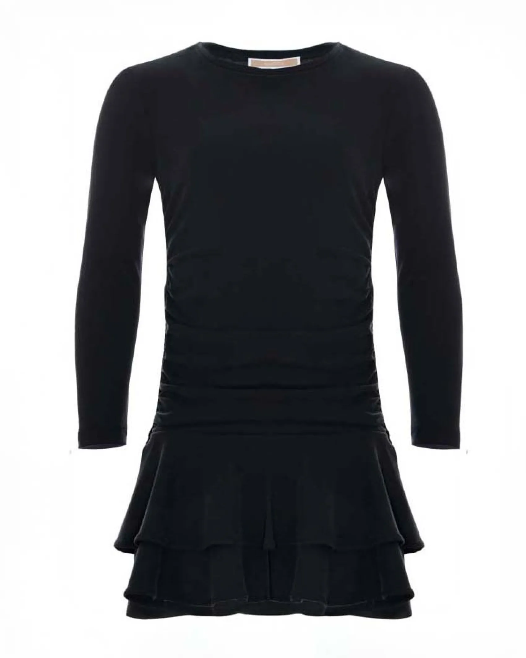 Abito mini Kocca nero in viscosa con balze