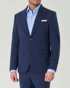 Abito Paul Baker monopetto blu slim-fit in tela di misto lana stretch con rever a lancia