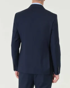 Abito Paul Baker monopetto blu slim-fit in tessuto armaturato a rombetti di misto viscosa stretch