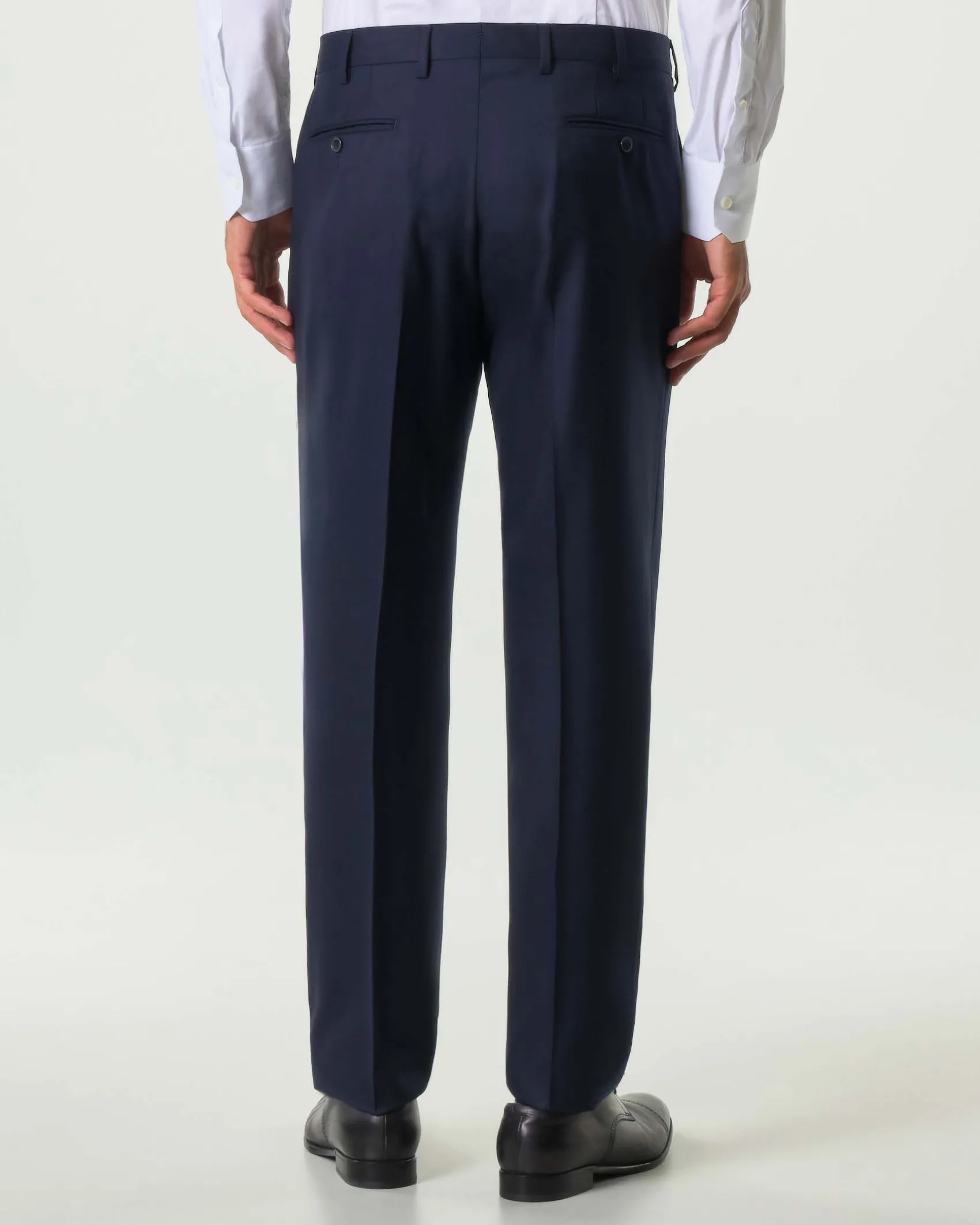 Abito Pellizzari drop7 blu in tela di pura lana Loro Piana Tasmanian super 170'S