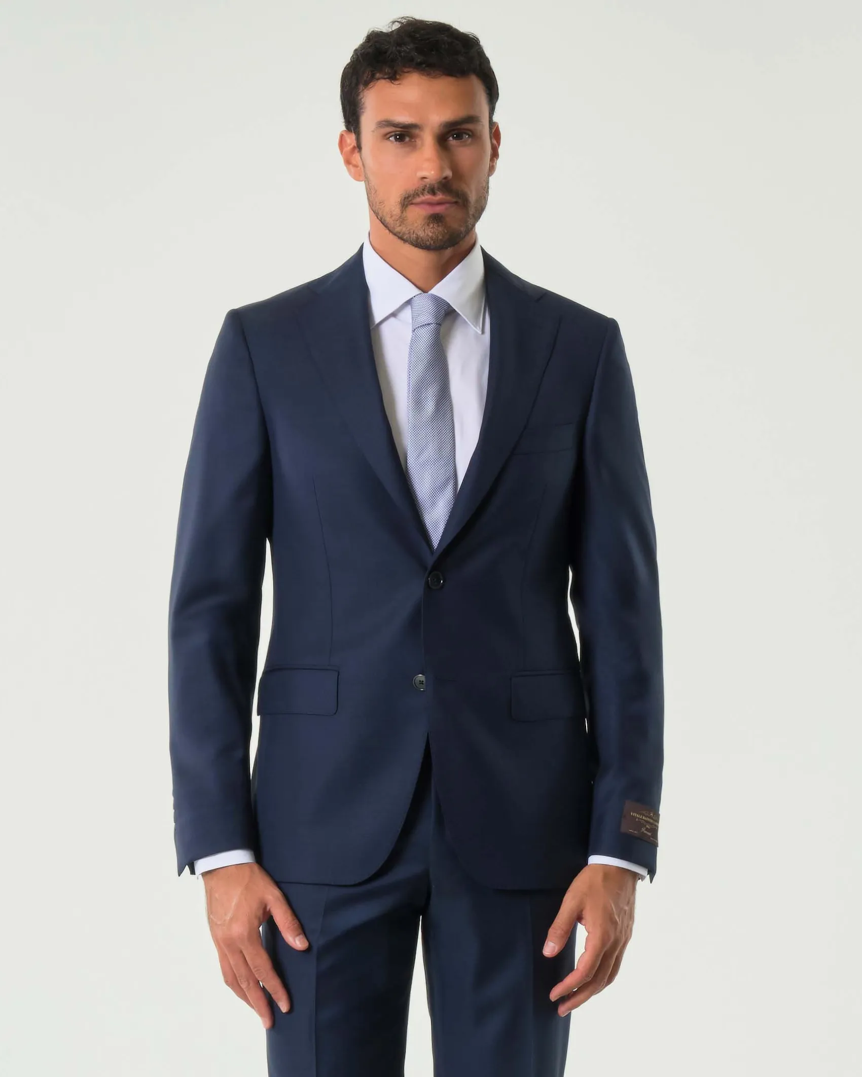 Abito Pellizzari drop7 blu in tela di pura lana Vitale Barberis Canonico