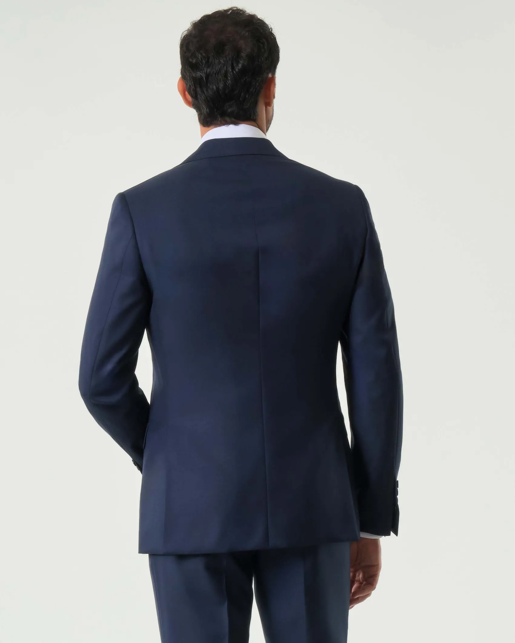 Abito Pellizzari drop7 blu in tela di pura lana Vitale Barberis Canonico