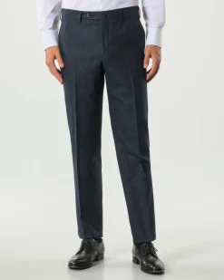 Abito Pellizzari drop6 blu micro pied de poule in tela di lana e seta Vitale Barberis Canonico