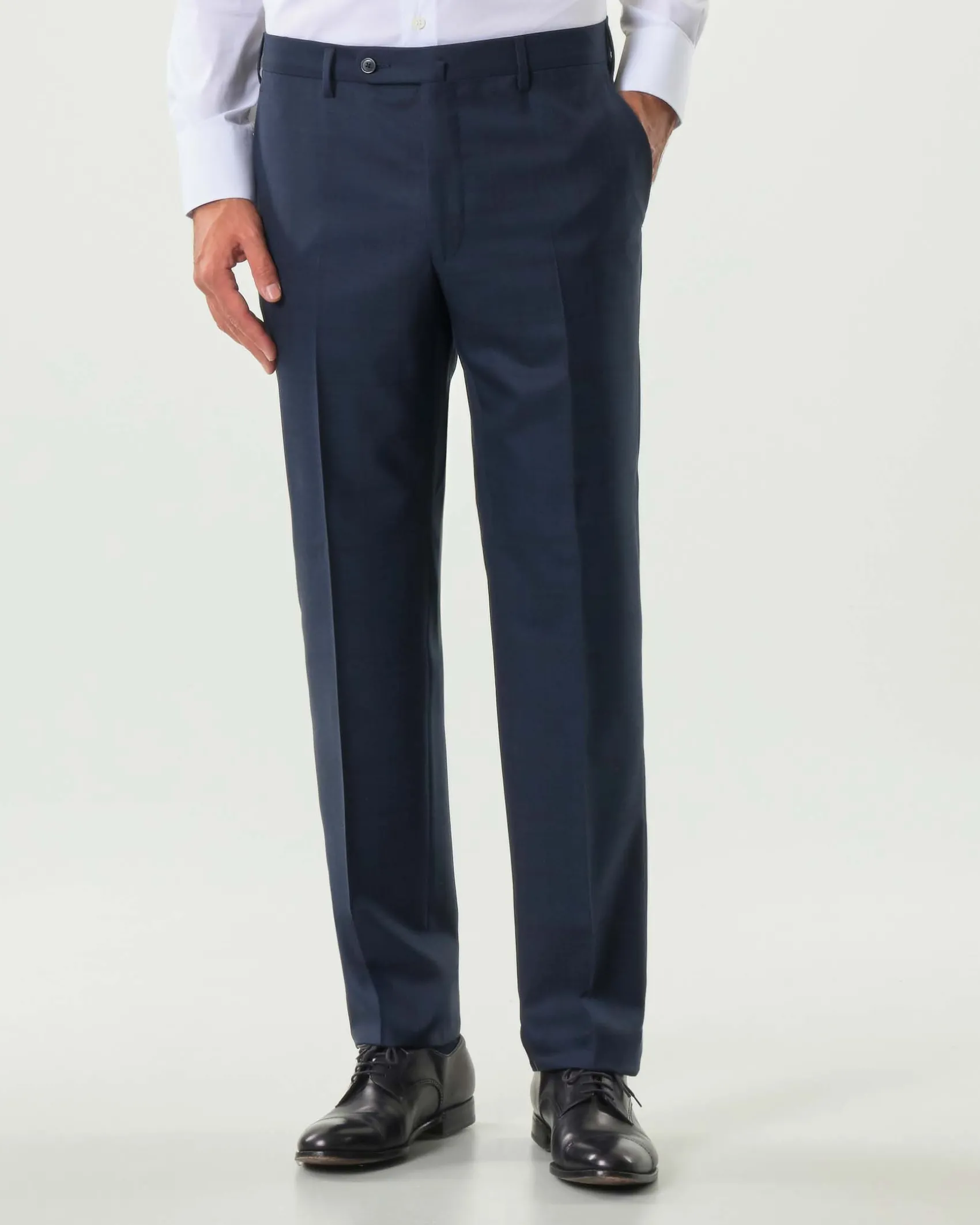 Abito Pellizzari drop6 blu in tela di lana Vitale Barberis Canonico principe di Galles soffuso