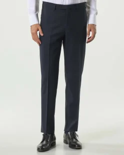 Abito Pellizzari drop7 in tela di lana Vitale Barberis Canonico principe di Galles blu e moro soffuso