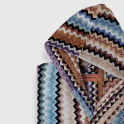 Accappatoio Adam in spugna di cotone a fantasia chevron multicolor