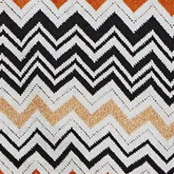 Accappatoio Bernard in spugna di cotone a fantasia chevron bianco nero e coccio