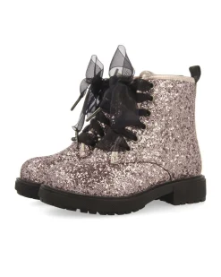 Anfibio Surany Gioseppo rosa glitter con lacci in tulle