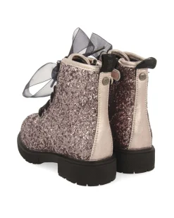 Anfibio Surany Gioseppo rosa glitter con lacci in tulle