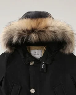 Arctic Parka HC Woolrich nero con cappuccio e pelliccia in procione removibili