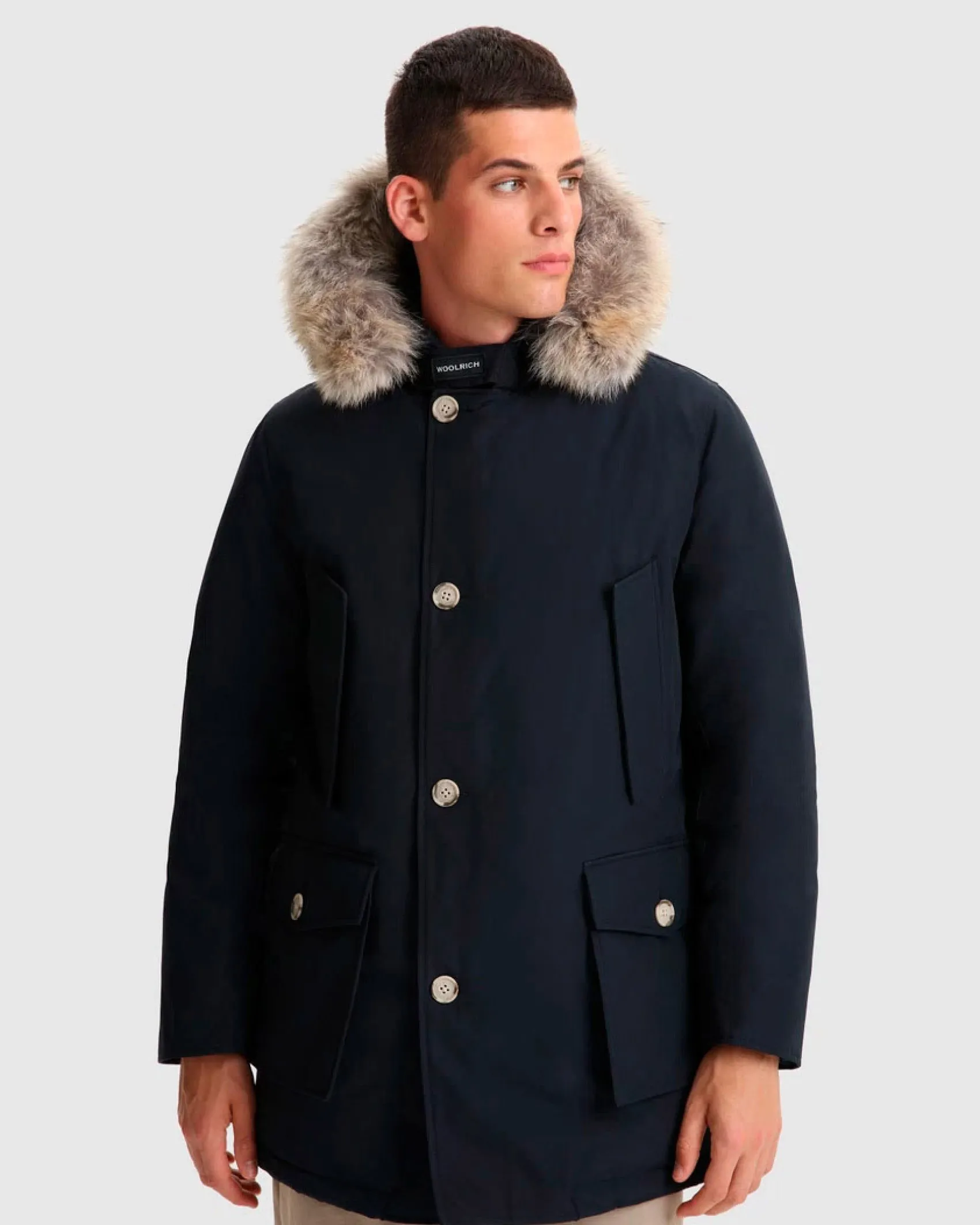 Arctic Parka Woolrich blu con pelliccia staccabile