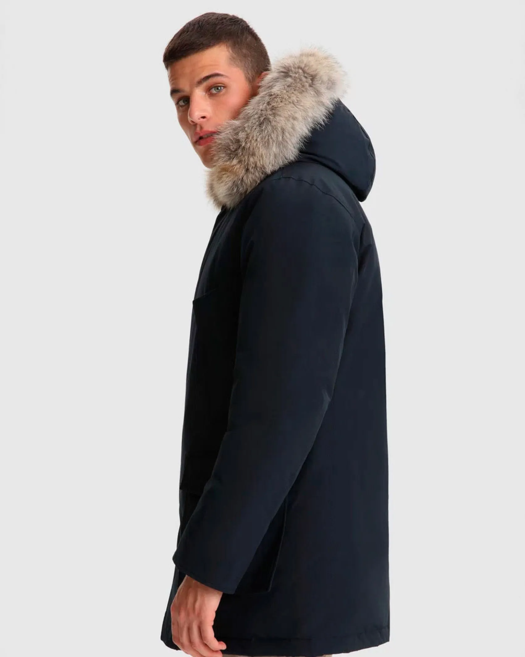 Arctic Parka Woolrich blu con pelliccia staccabile