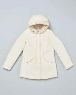 Arctic Parka Woolrich color panna in Ramar con cappuccio fisso