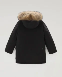 Arctic Parka Woolrich nero in Ramar con cappuccio con pelliccia