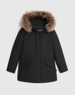 Arctic Parka Woolrich nero con pelliccia racoon staccabile