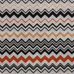 Asciugamano ospite Bernard in spugna di cotone a fantasia chevron bianco nero e coccio
