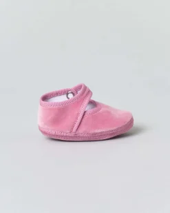 Baby friulane Le Papù in velluto rosa cipria