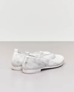 Ballerina da cerimonia in pelle color bianco e argento sfumato 31-34