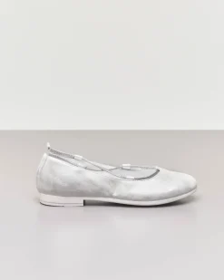 Ballerina da cerimonia in pelle color bianco e argento sfumato 35-38