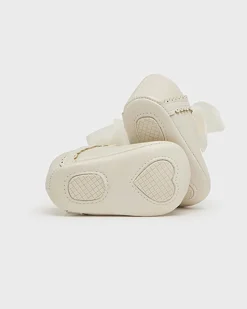 Ballerine panna ecopelle con fascetta con fiocco