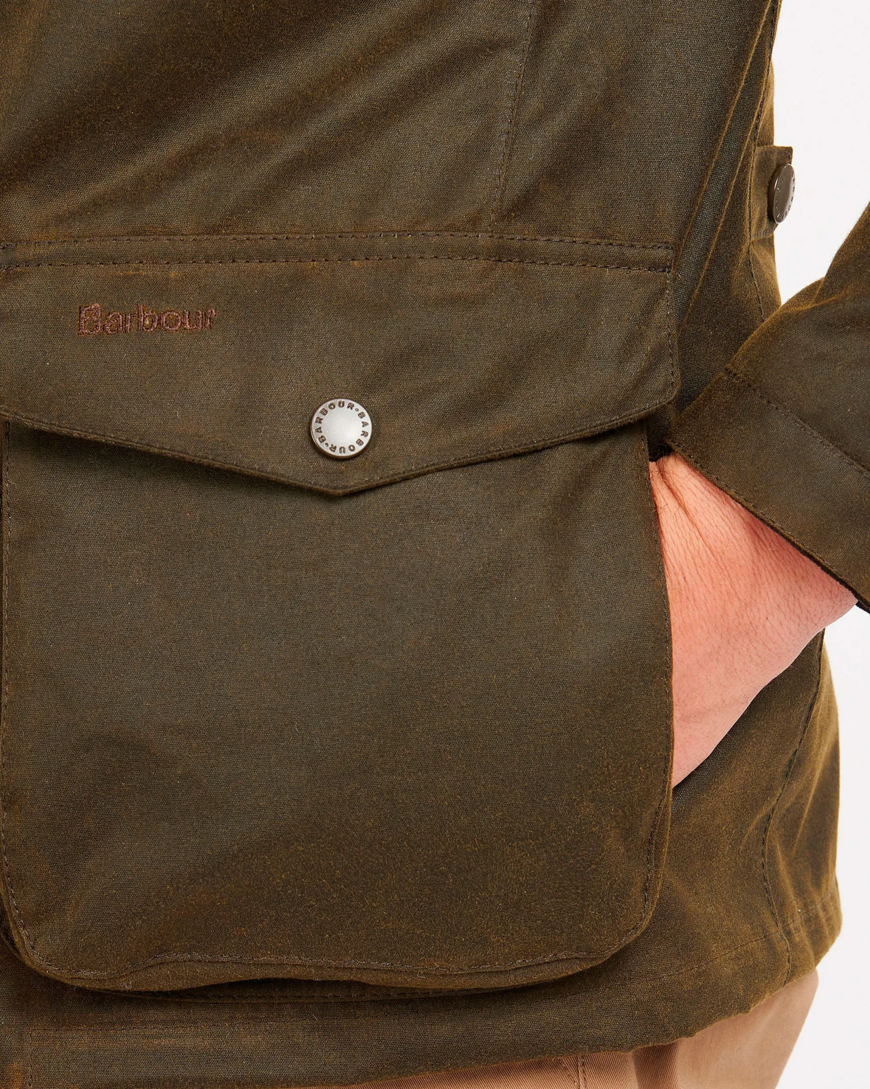 Barbour Ogstone Waxed Cotton verde scuro