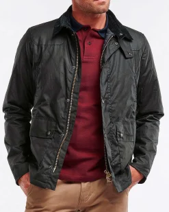 Barbour Reelin Waxed Cotton verde scuro