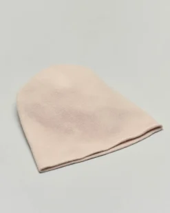 Beanie color gesso in pura lana