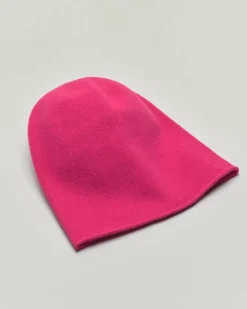 Beanie fucsia in pura lana
