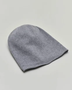 Beanie grigio melange in pura lana