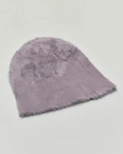 Beanie grigio perla in angora