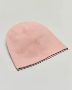 Beanie rosa cipria in pura lana