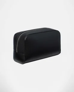 Beauty case Calvin Klein Jeans nero in similpelle martellata con logo in rilievo