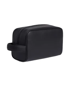 Beauty case Calvin Klein Jeans nero in similpelle martellata con logo in metallo