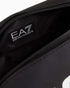 Beauty case EA7 nero con finish gommato e maxi logo