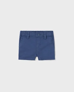 Bermuda blu indaco in gabardina di cotone stretch con elastico inserito in vita 6-18 mesi