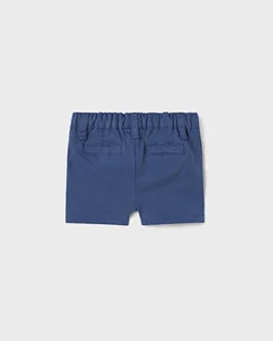 Bermuda blu indaco in gabardina di cotone stretch con elastico inserito in vita 6-18 mesi