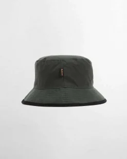 Berretto a pescatore Barbour verde militare in cotone cerato