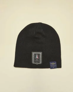 Berretto Aeronautica Militare nero in maglia acrilica rasata