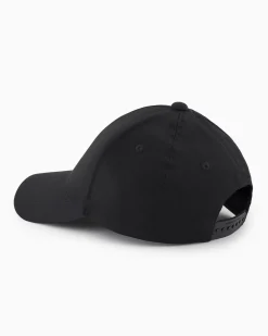 Berretto baseball Armani Exchange nero con frontino e logo AX