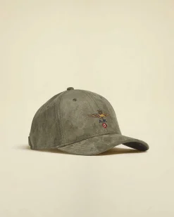 Berretto baseball effetto suede verde militare Aeronautica Militare con frontino aquila turrita ricamata