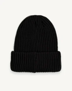 Berretto Colmar Originals nero a coste inglesi con logo bollo applicato