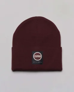 Berretto Colmar Originals bordeaux con risvolto e logo patch Colmar Originals applicato