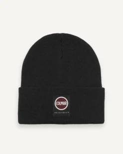 Berretto Colmar Originals nero con risvolto e logo patch Colmar Originals applicato